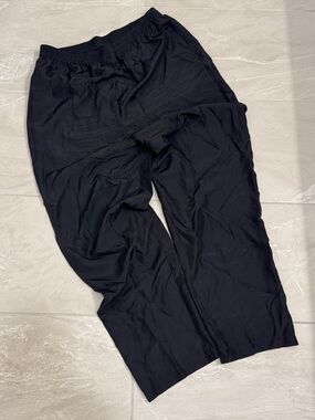 Anna & Frank Black Silk Elastic Waist Trousers Relaxed Fit